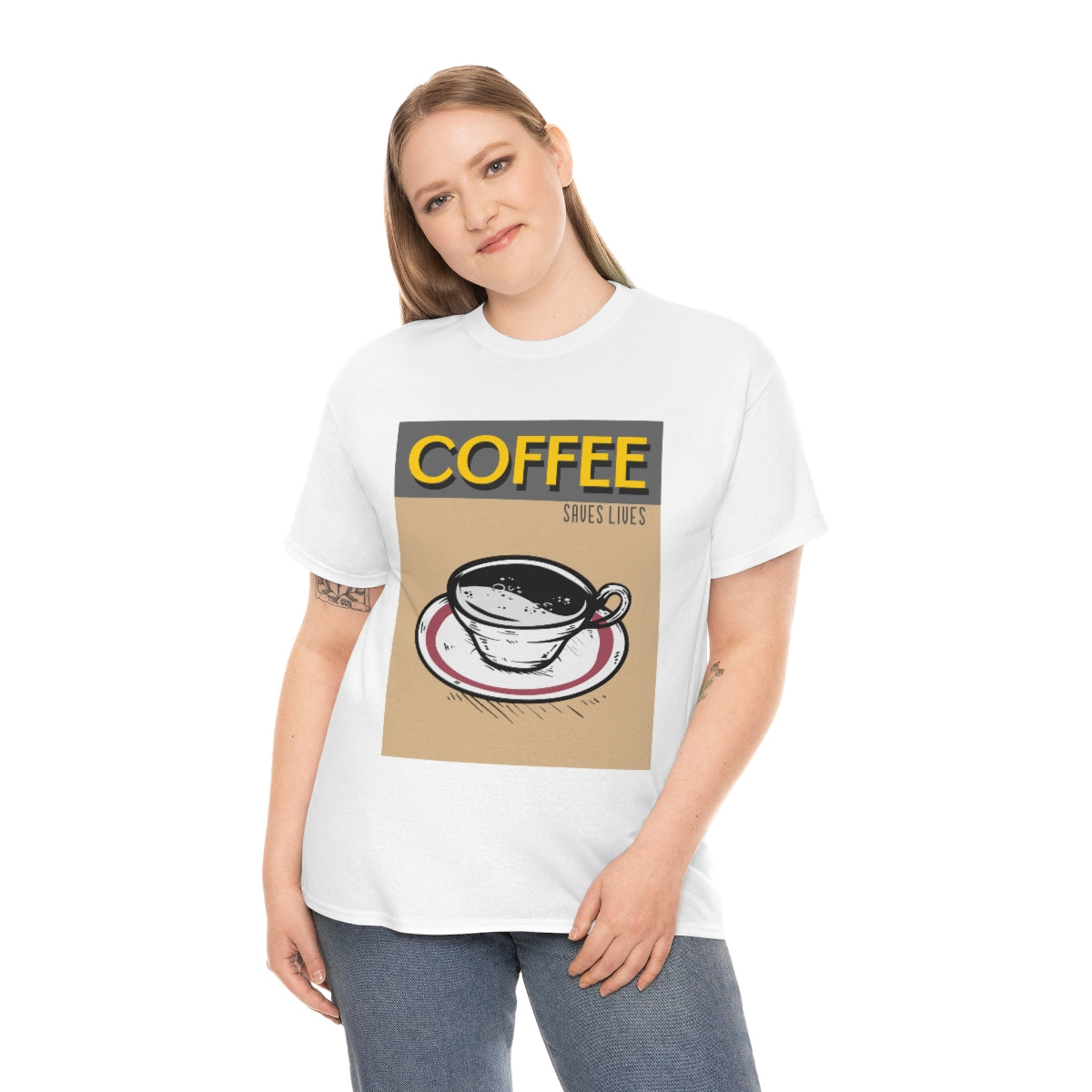 Coffee Saves Lives Unisex Heavy Cotton Tee