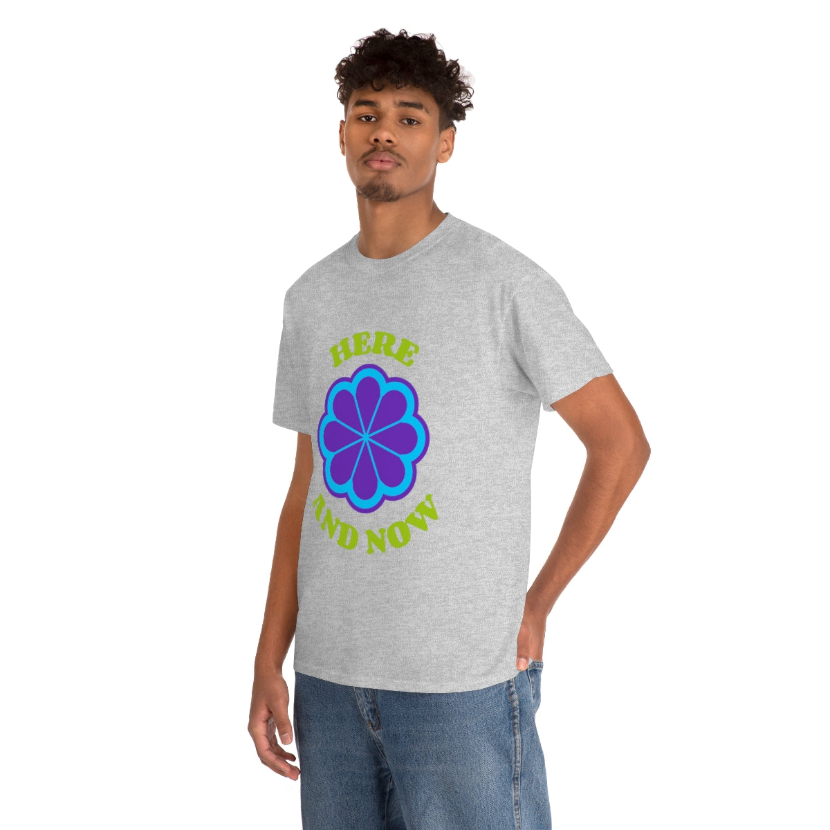 Here And Now Flower Unisex Heavy Cotton Tee