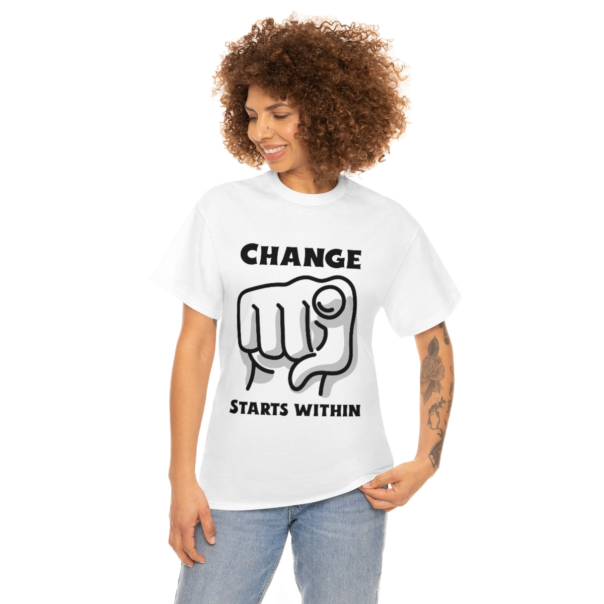 Change Starts Within Fist Unisex Heavy Cotton Tee