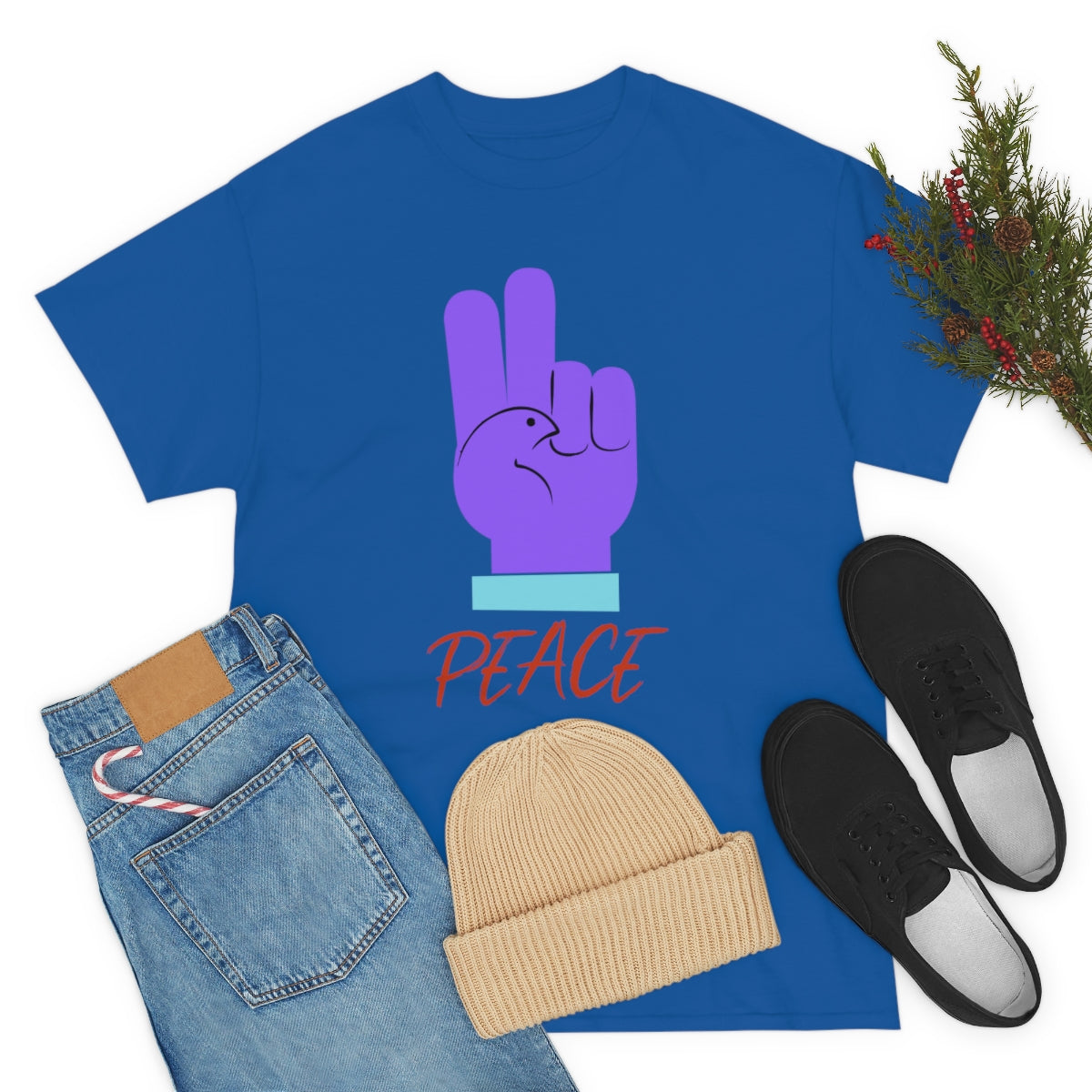Purple Peace Dove Unisex Heavy Cotton Tee