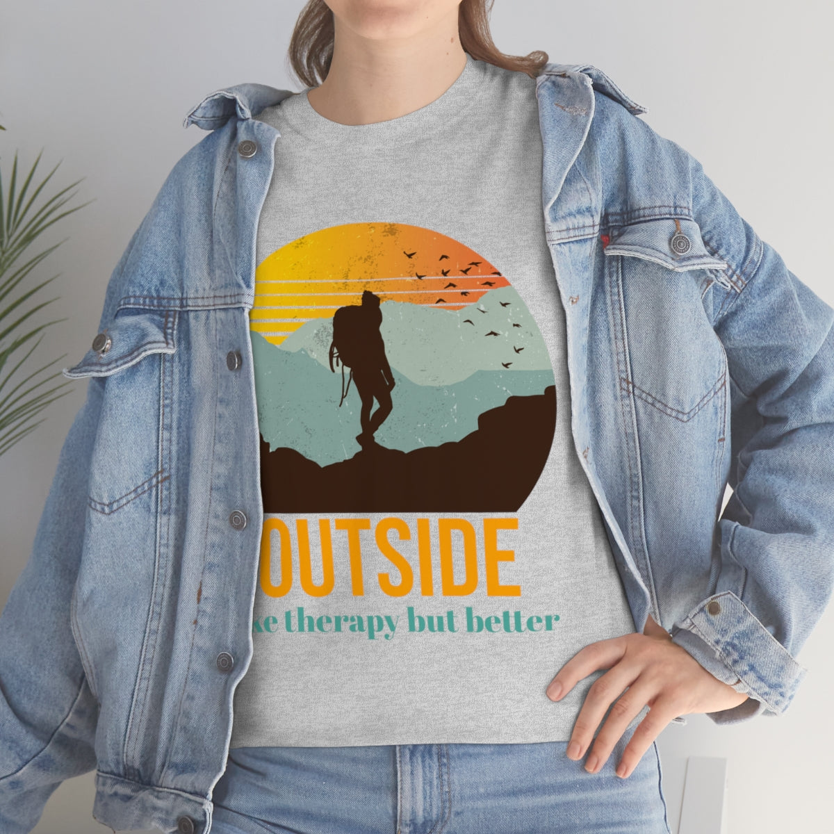 Outside, like therapy but Better Unisex Heavy Cotton Tee