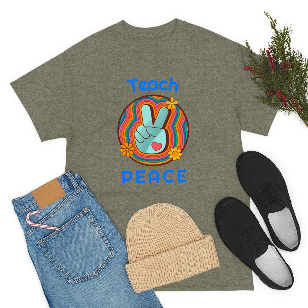 Teach Peace Unisex Heavy Cotton Tee