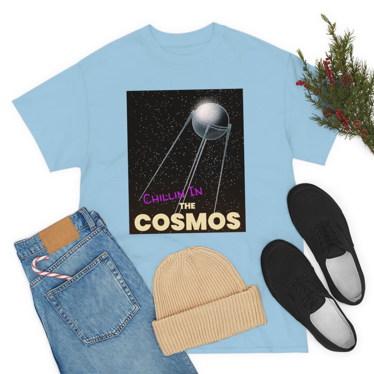 Chill Space Purple Graffiti Cosmos Astronaut Unisex Heavy Cotton Tee