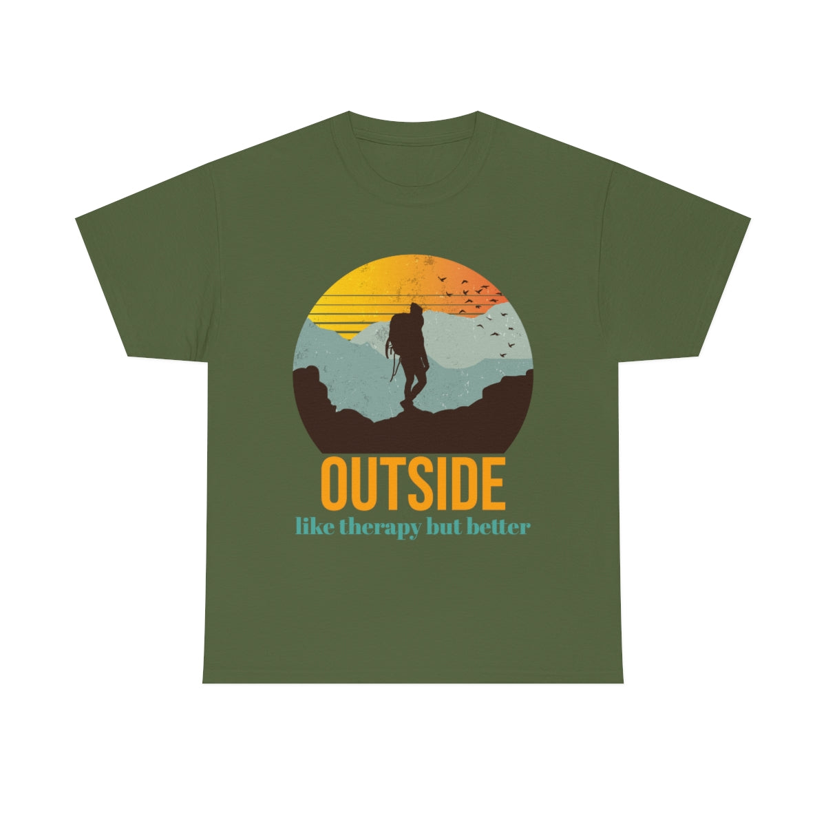Outside, like therapy but Better Unisex Heavy Cotton Tee