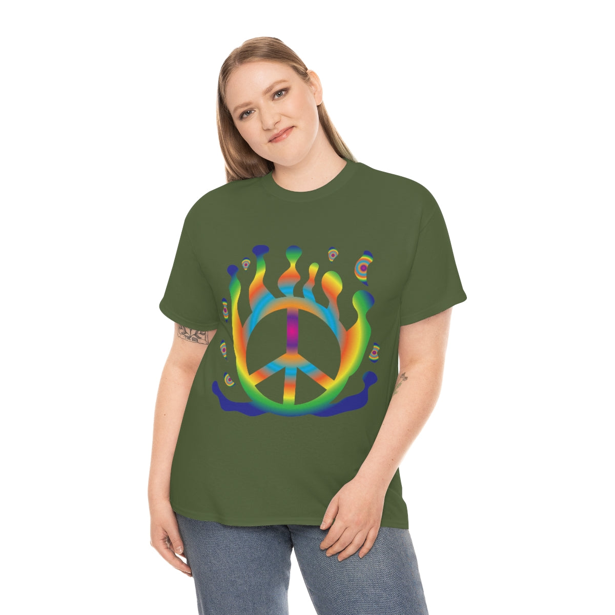 Peace Sign Float Away Unisex Heavy Cotton Tee