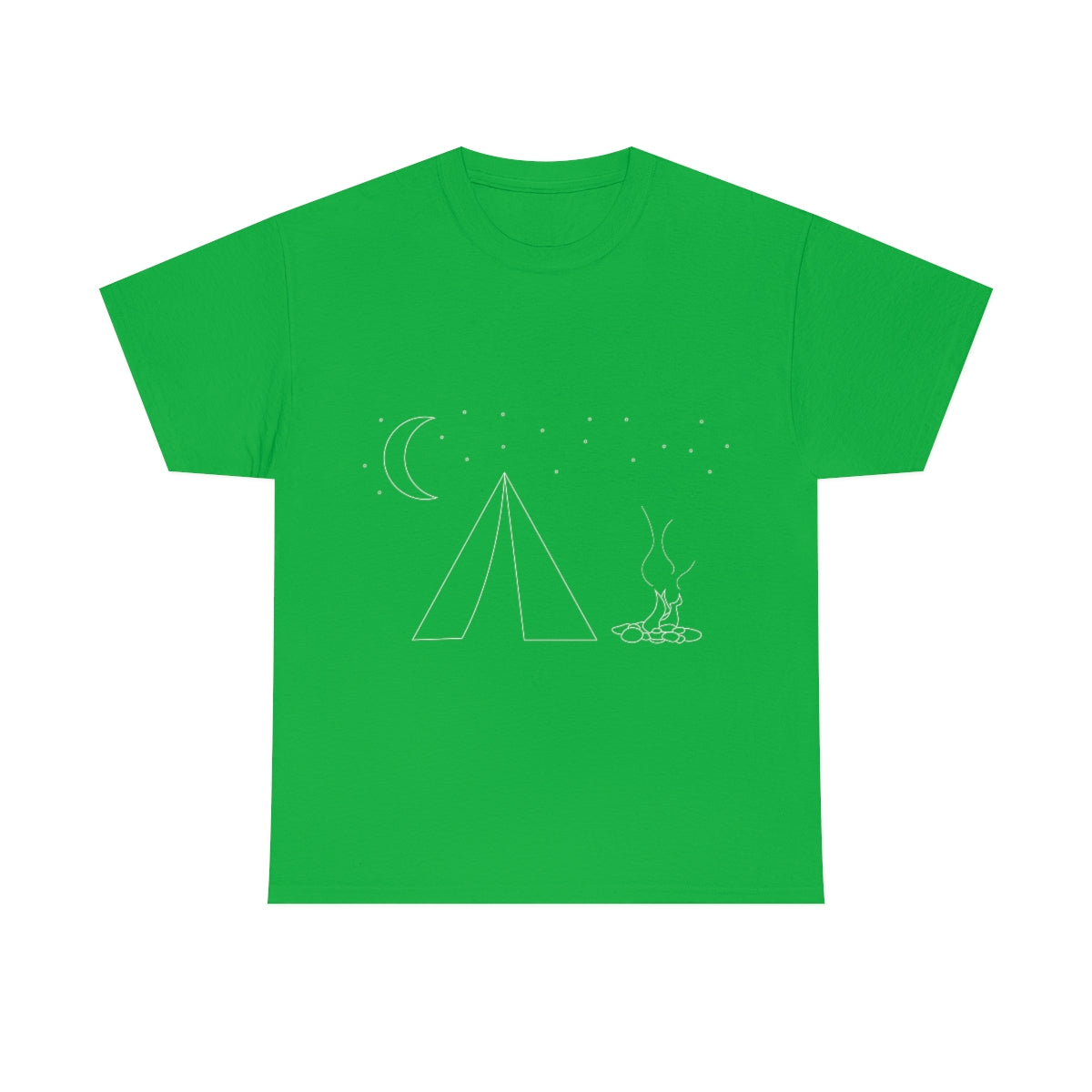 Simple Camping Outline Unisex Heavy Cotton Tee