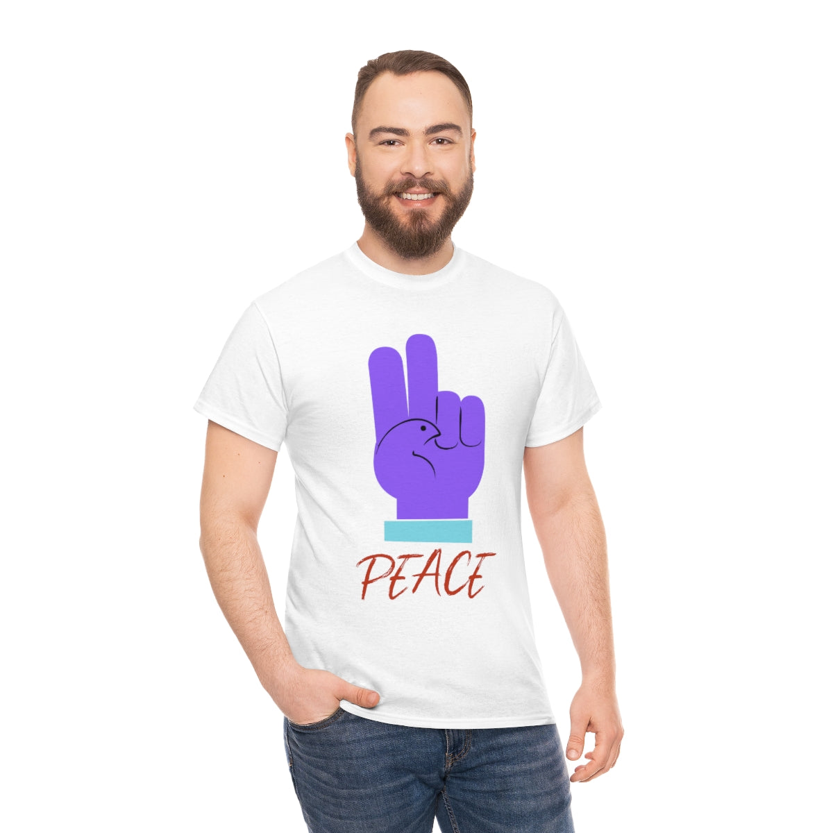 Purple Peace Dove Unisex Heavy Cotton Tee