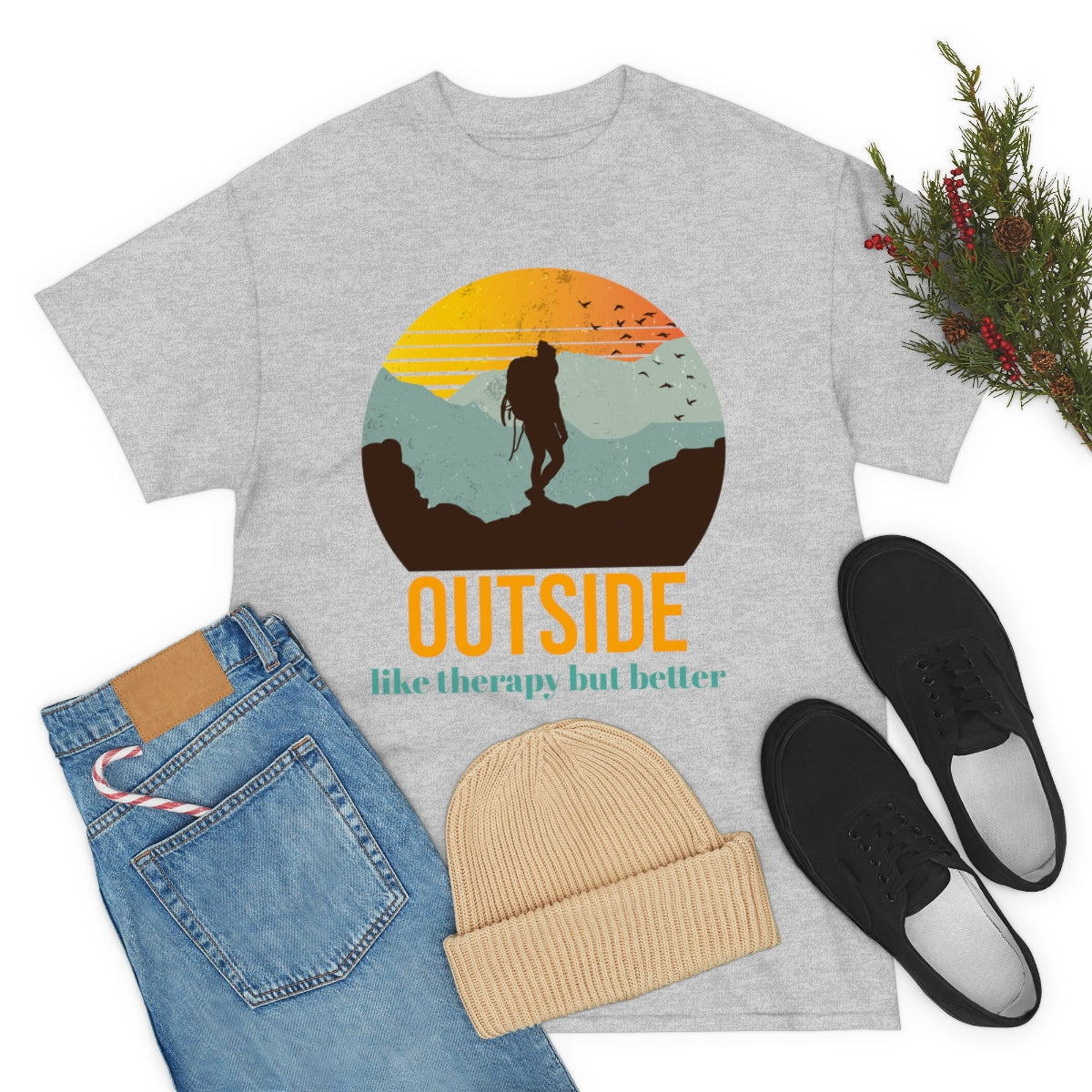 Outside, like therapy but Better Unisex Heavy Cotton Tee