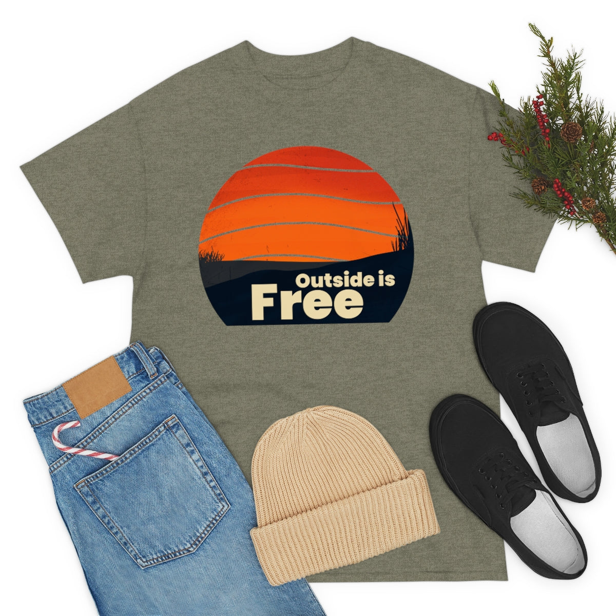 Outside is Free Unisex Heavy Cotton Tee