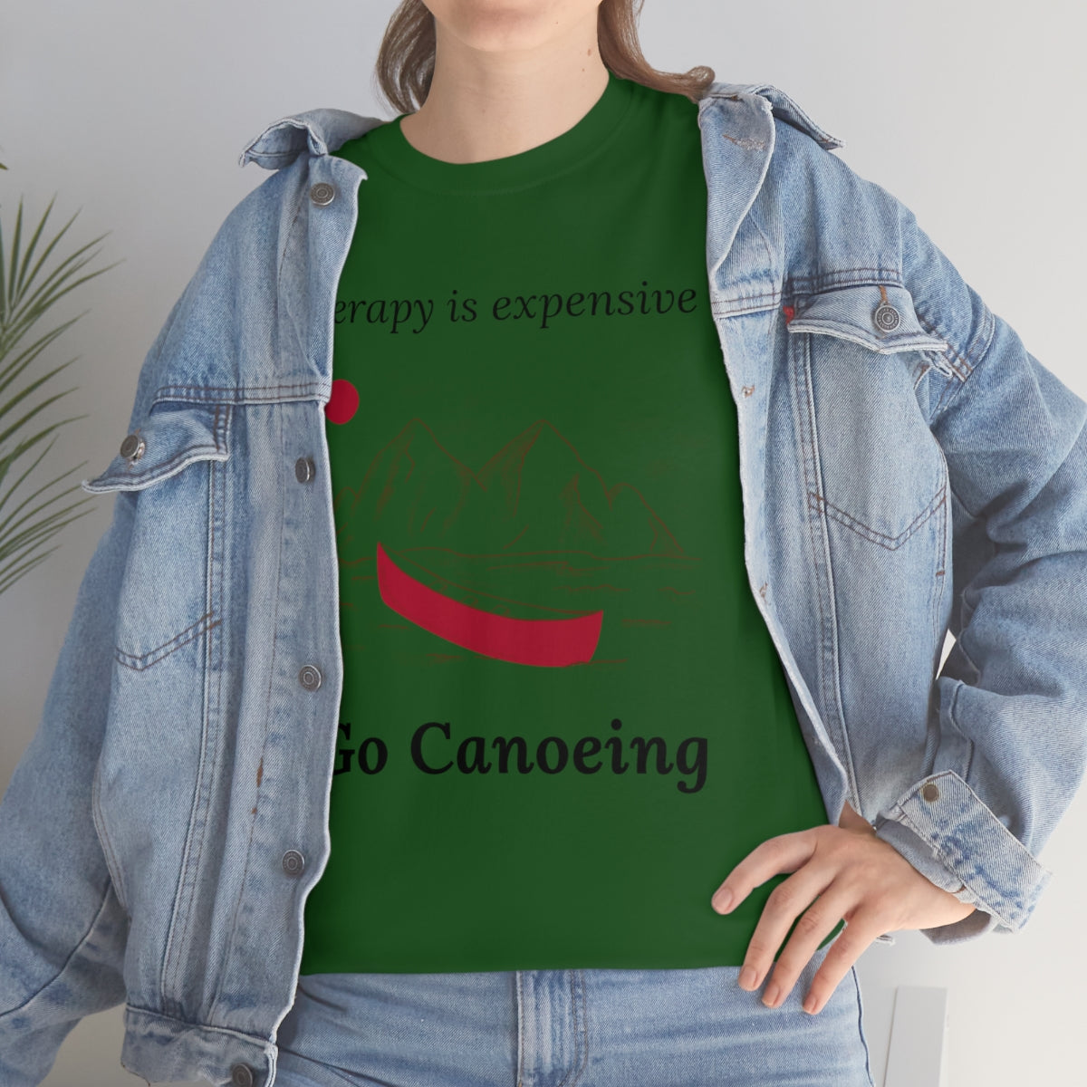 Therapy is Expensive Go Canoeing Unisex Heavy Cotton Tee