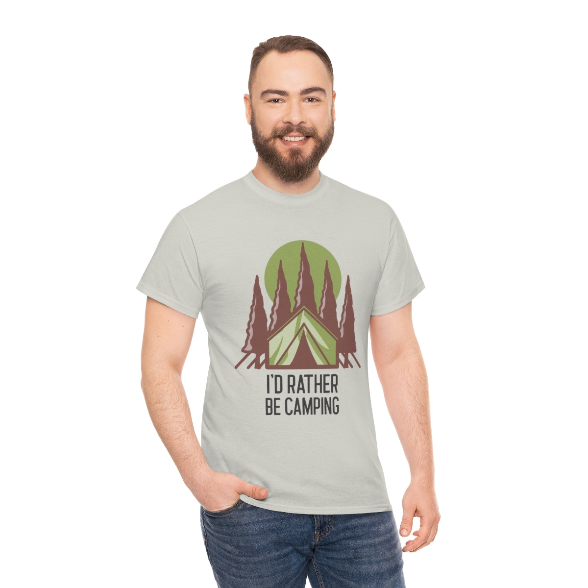I'd Rather Be Camping Unisex Heavy Cotton Tee