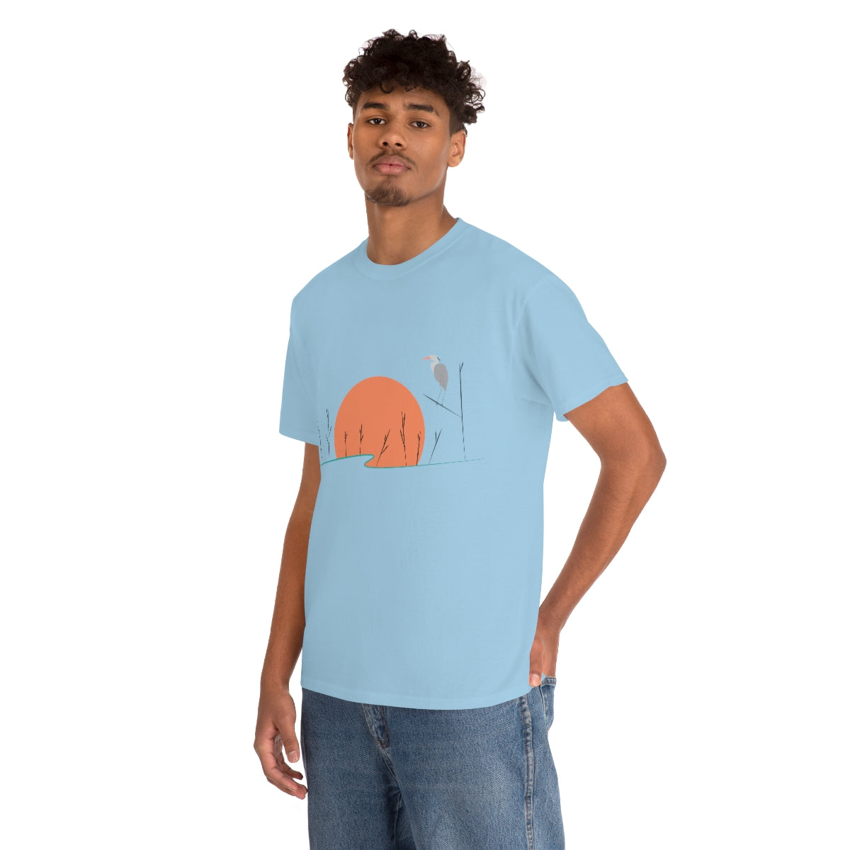 Tranquil Crane Unisex Heavy Cotton Tee
