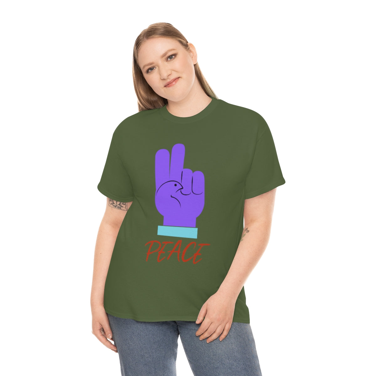 Purple Peace Dove Unisex Heavy Cotton Tee