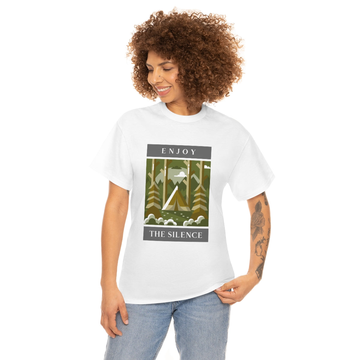 Enjoy the Silence Camping Unisex Heavy Cotton Tee