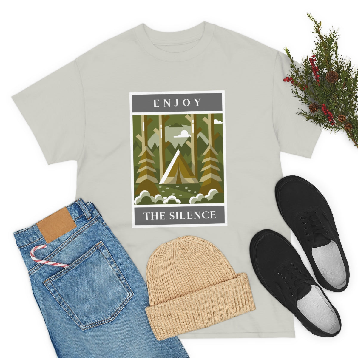 Enjoy the Silence Camping Unisex Heavy Cotton Tee