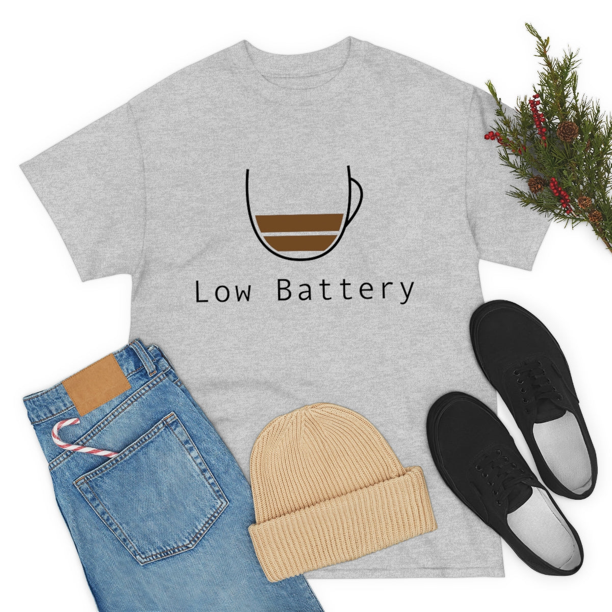 Low Battery Coffee Mug Unisex Heavy Cotton Tee