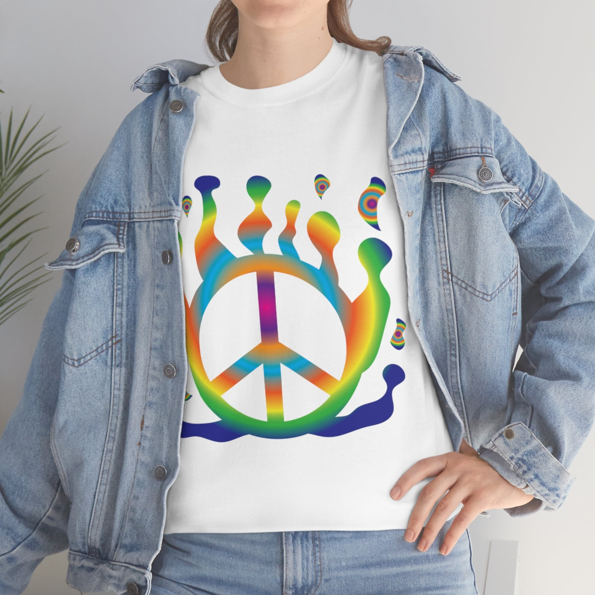 Peace Sign Float Away Unisex Heavy Cotton Tee