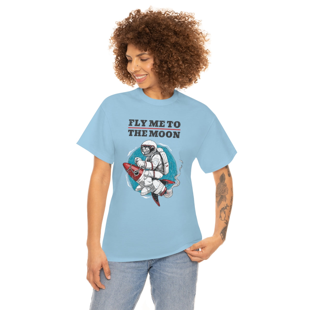 Fly Me to the Moon Astronaut Unisex Heavy Cotton Tee