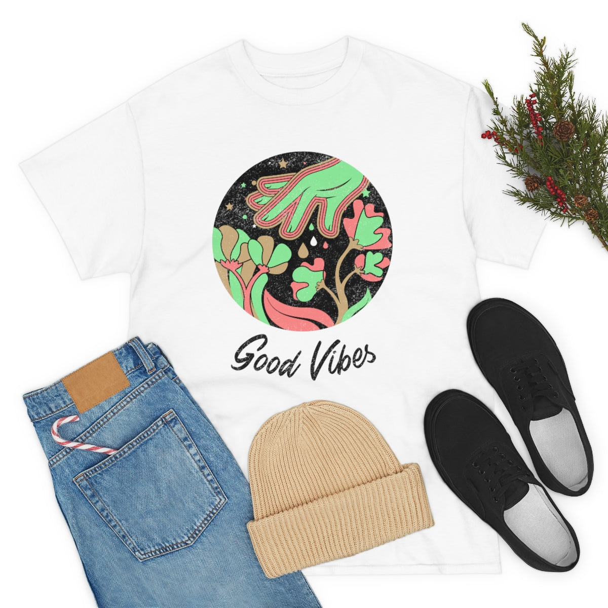 Good Vibes Trippy Unisex Heavy Cotton Tee