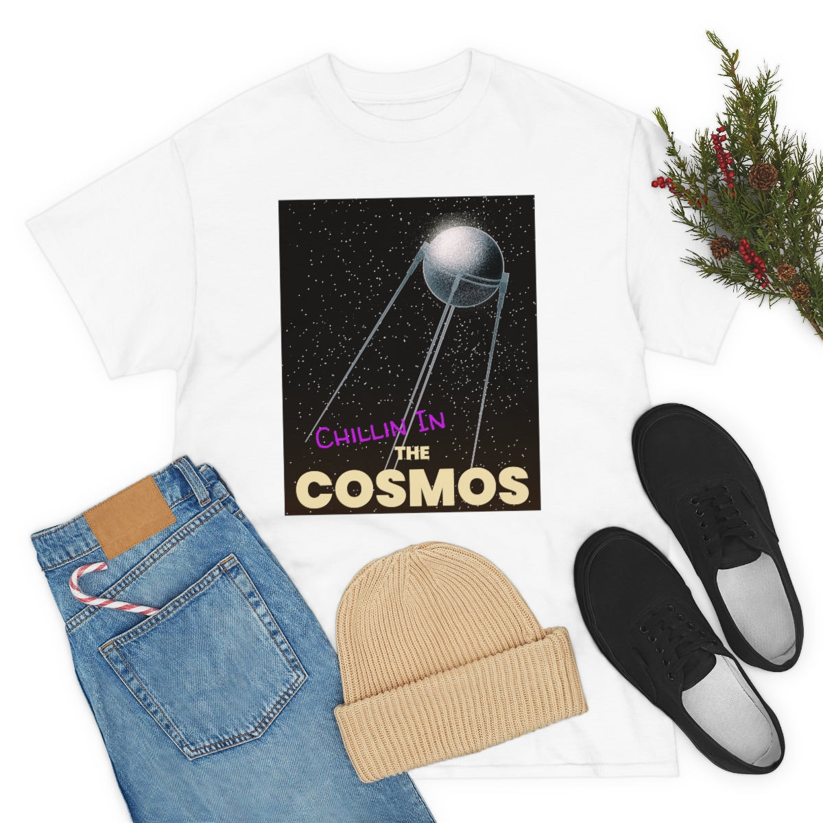Chill Space Purple Graffiti Cosmos Astronaut Unisex Heavy Cotton Tee