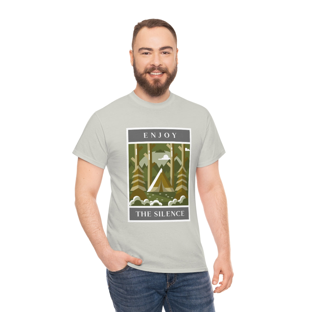 Enjoy the Silence Camping Unisex Heavy Cotton Tee