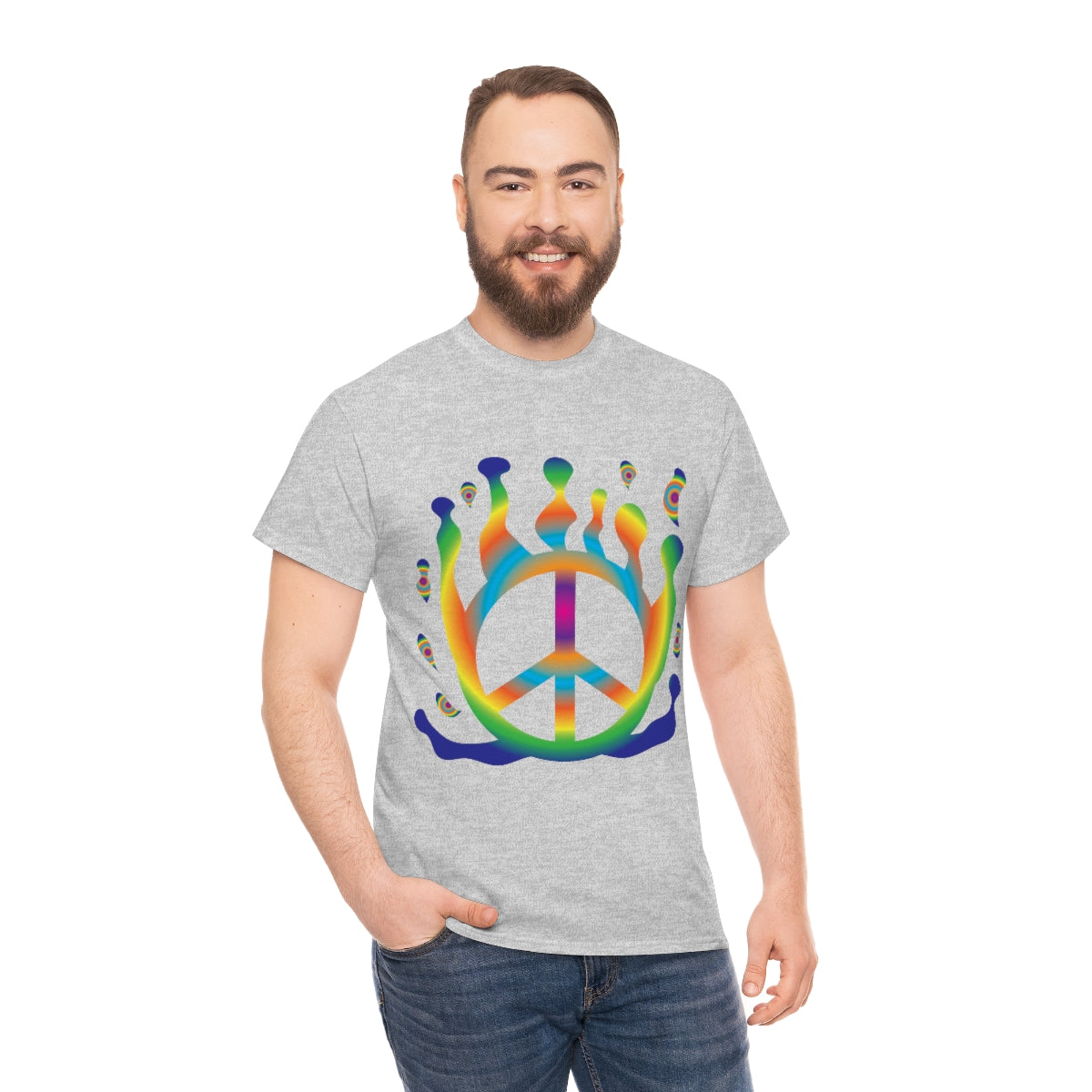 Peace Sign Float Away Unisex Heavy Cotton Tee