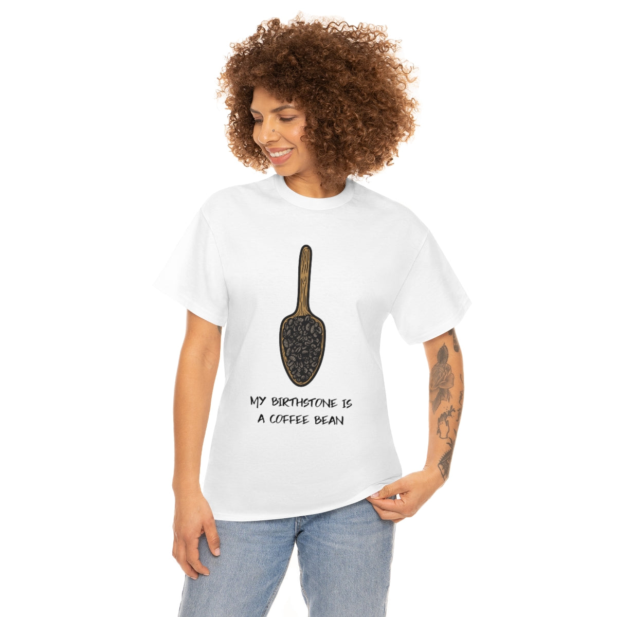 Coffee Bean Birthstone Unisex Heavy Cotton Tee