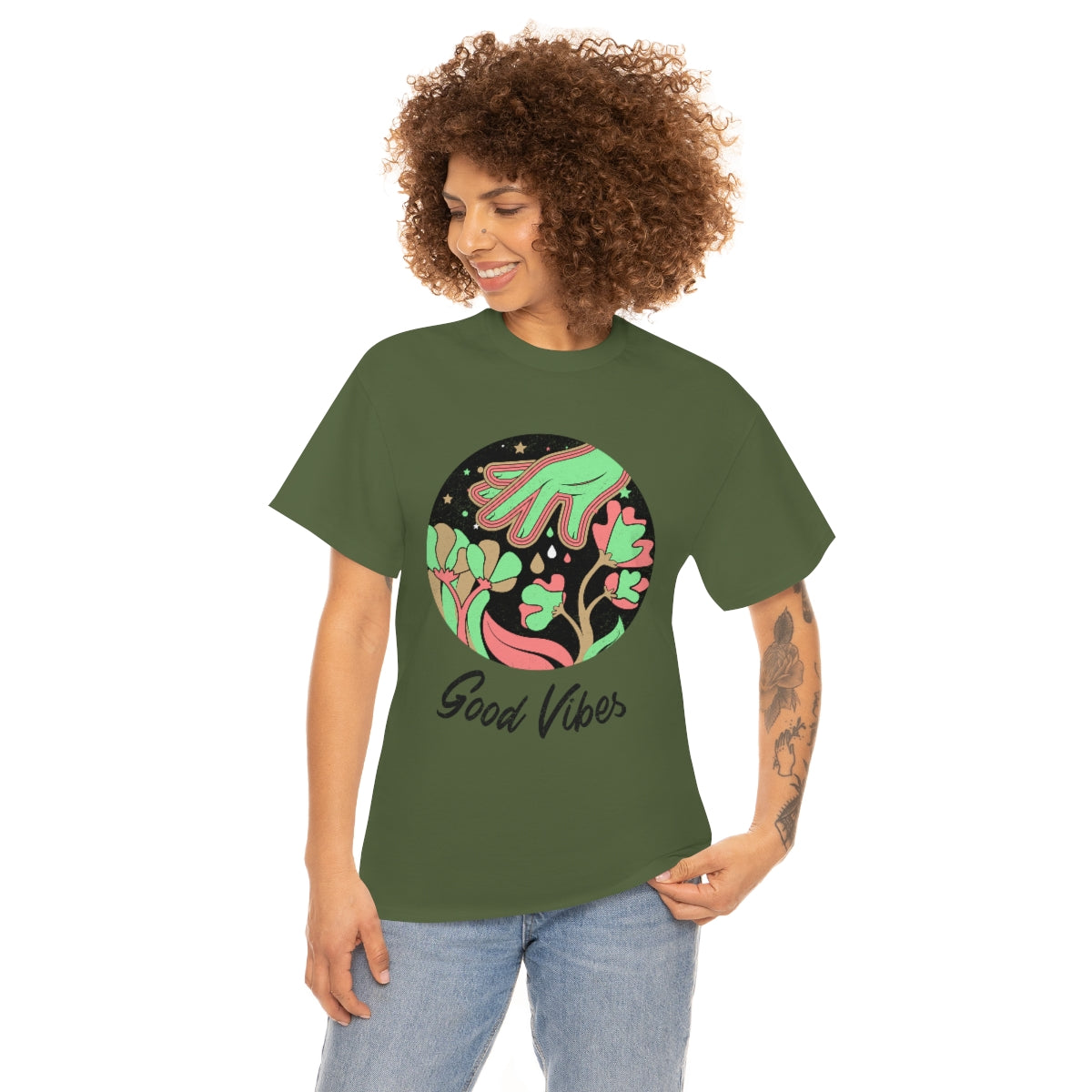 Good Vibes Trippy Unisex Heavy Cotton Tee