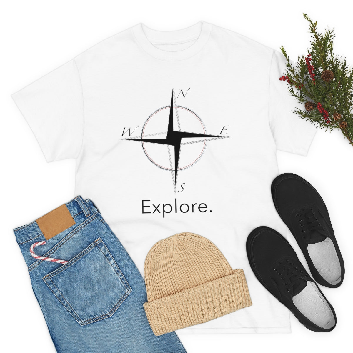 Explore Compass Unisex Heavy Cotton Tee