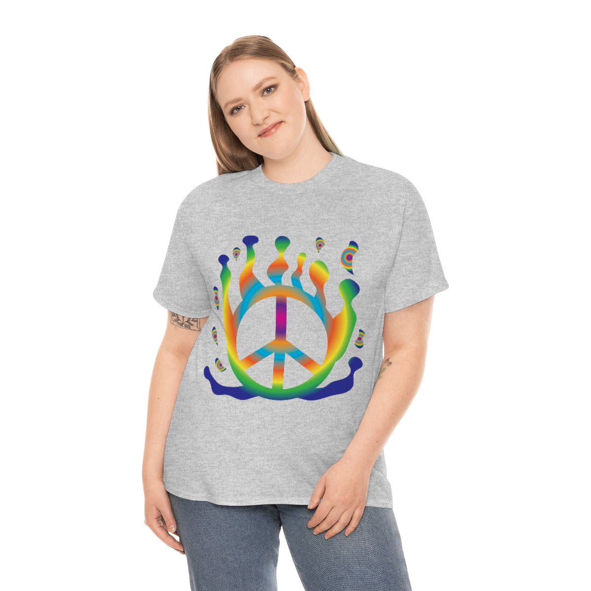 Peace Sign Float Away Unisex Heavy Cotton Tee