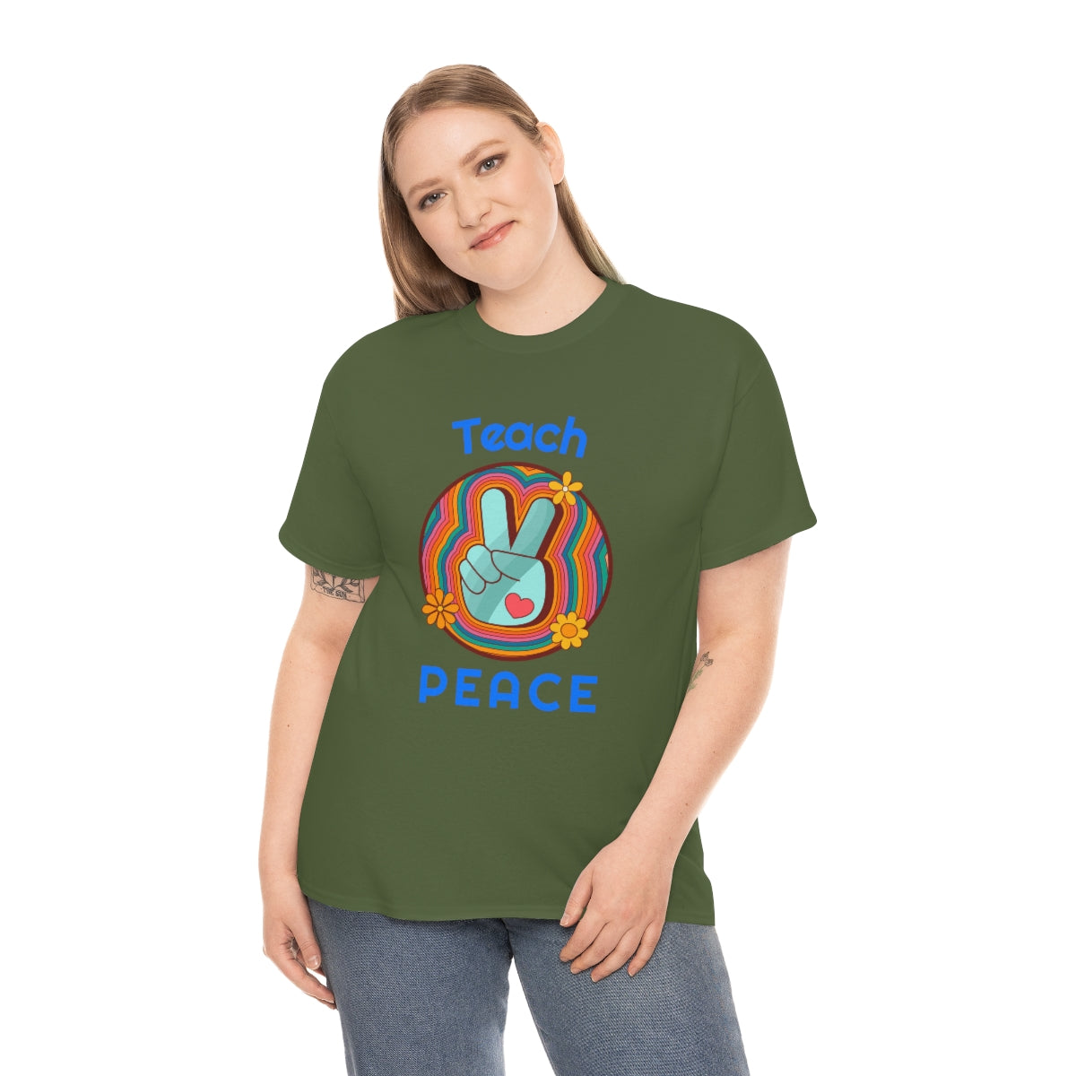 Teach Peace Unisex Heavy Cotton Tee