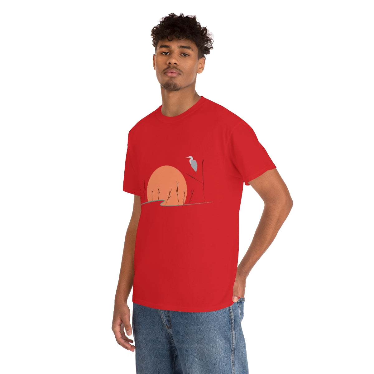 Tranquil Crane Unisex Heavy Cotton Tee