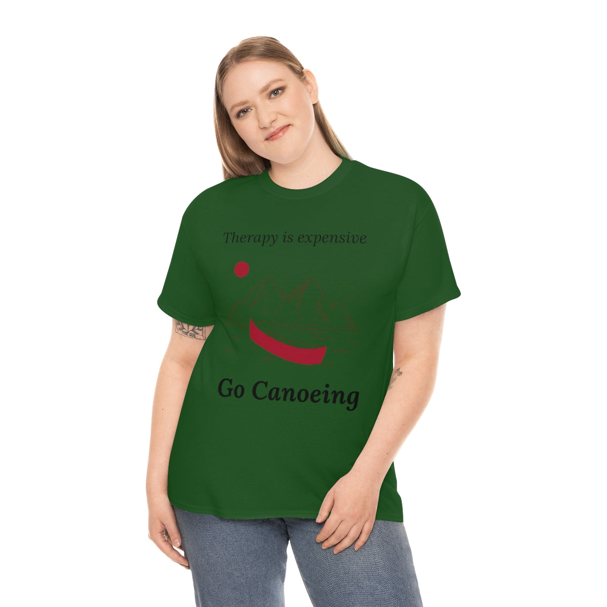 Therapy is Expensive Go Canoeing Unisex Heavy Cotton Tee