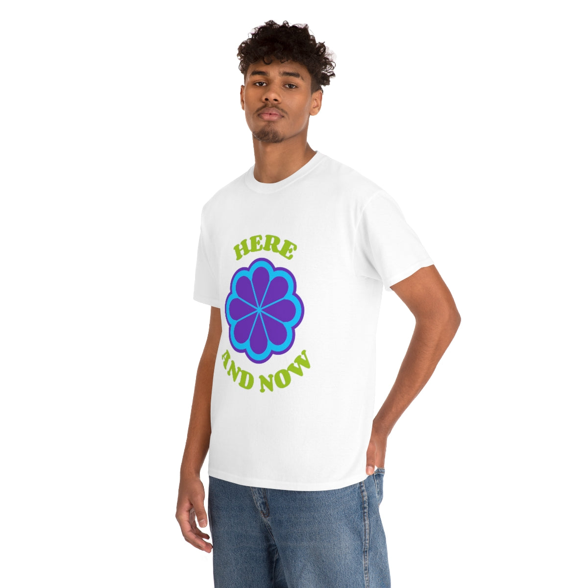 Here And Now Flower Unisex Heavy Cotton Tee