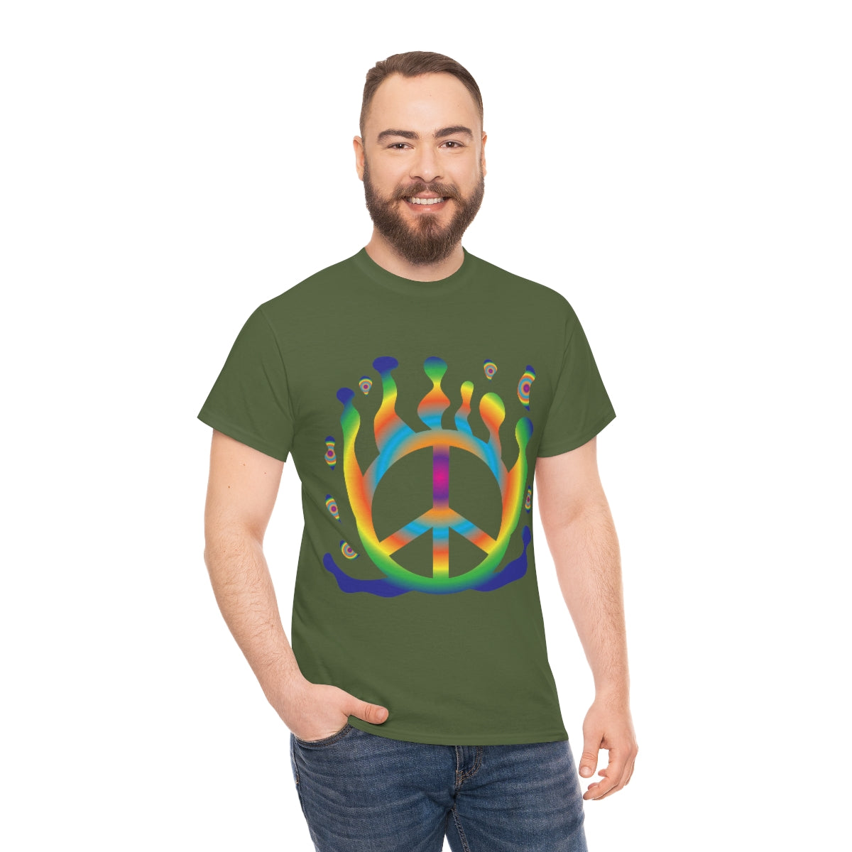 Peace Sign Float Away Unisex Heavy Cotton Tee