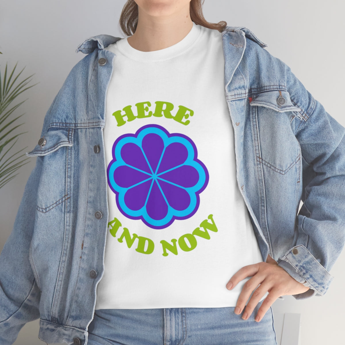 Here And Now Flower Unisex Heavy Cotton Tee