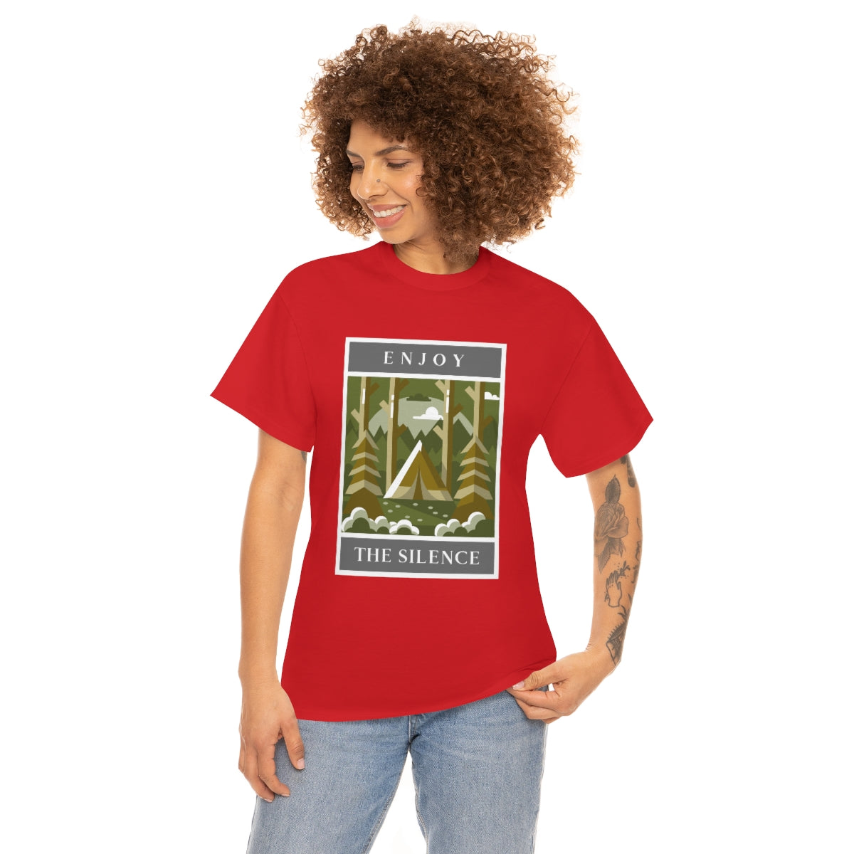 Enjoy the Silence Camping Unisex Heavy Cotton Tee