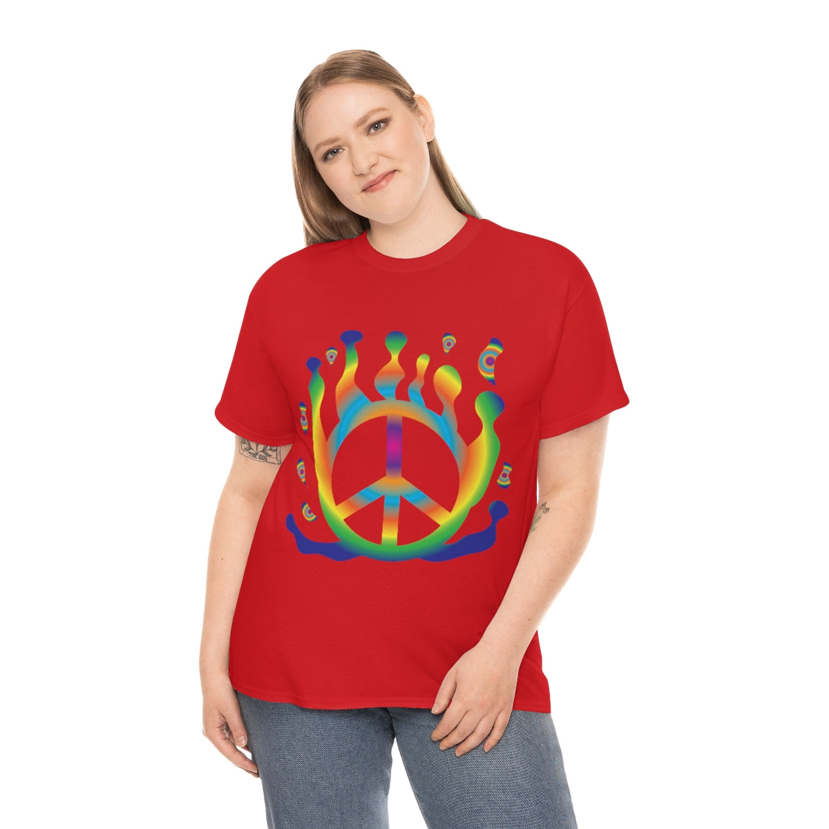 Peace Sign Float Away Unisex Heavy Cotton Tee