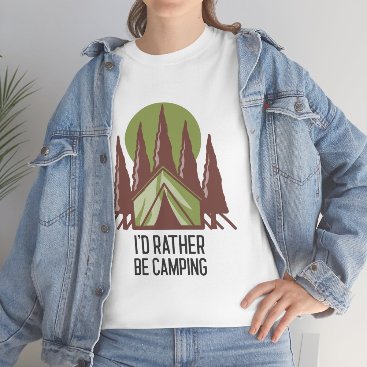 I'd Rather Be Camping Unisex Heavy Cotton Tee