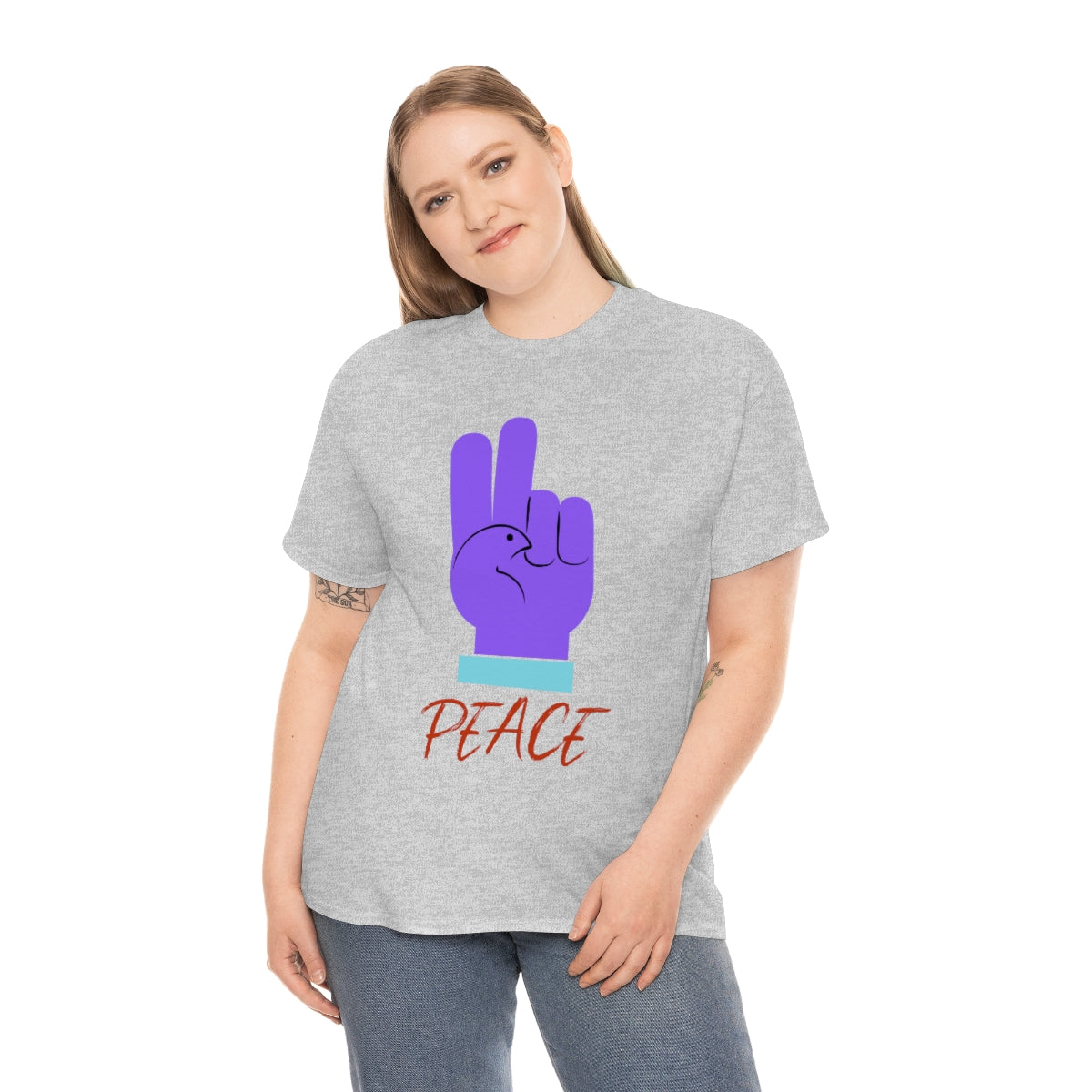 Purple Peace Dove Unisex Heavy Cotton Tee