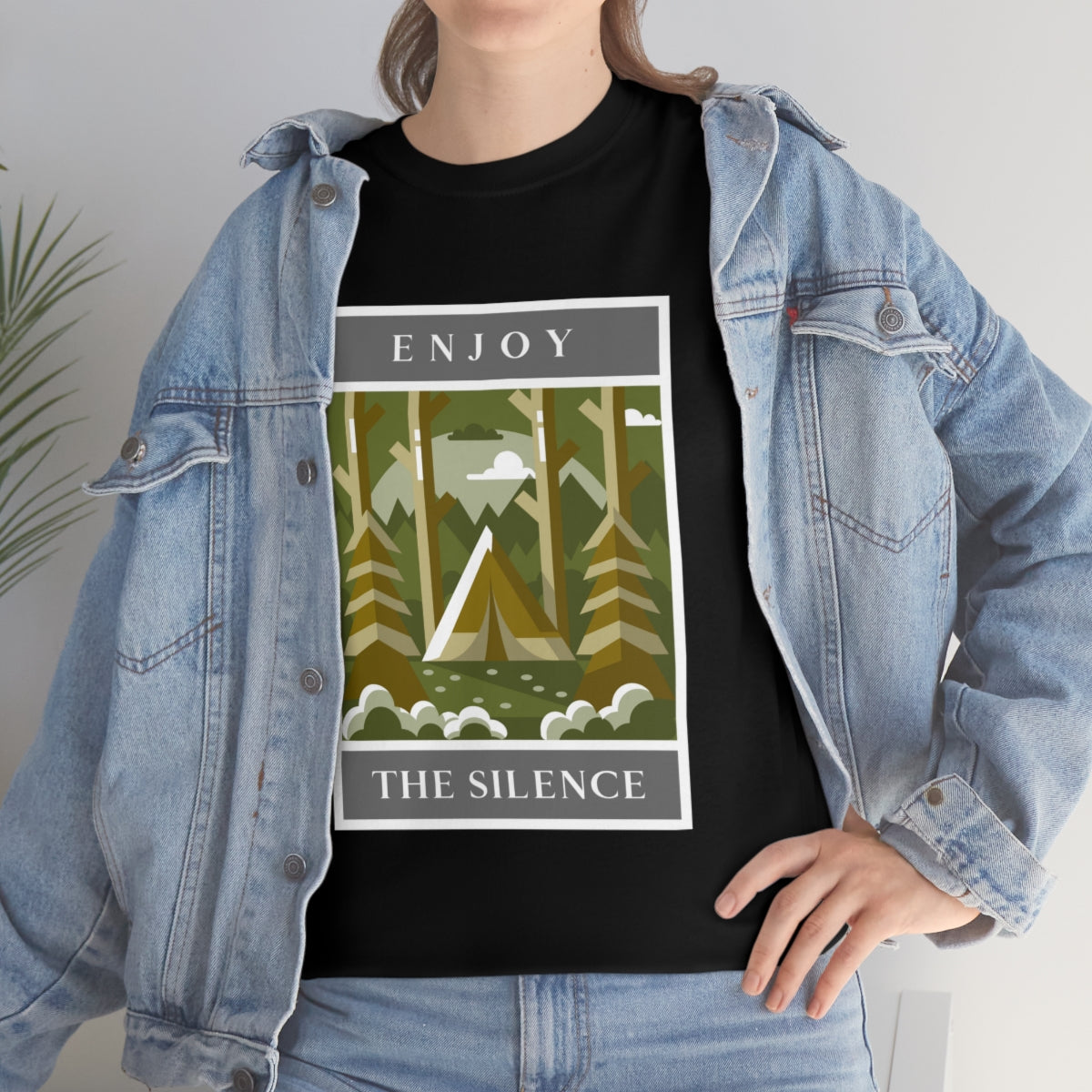 Enjoy the Silence Camping Unisex Heavy Cotton Tee