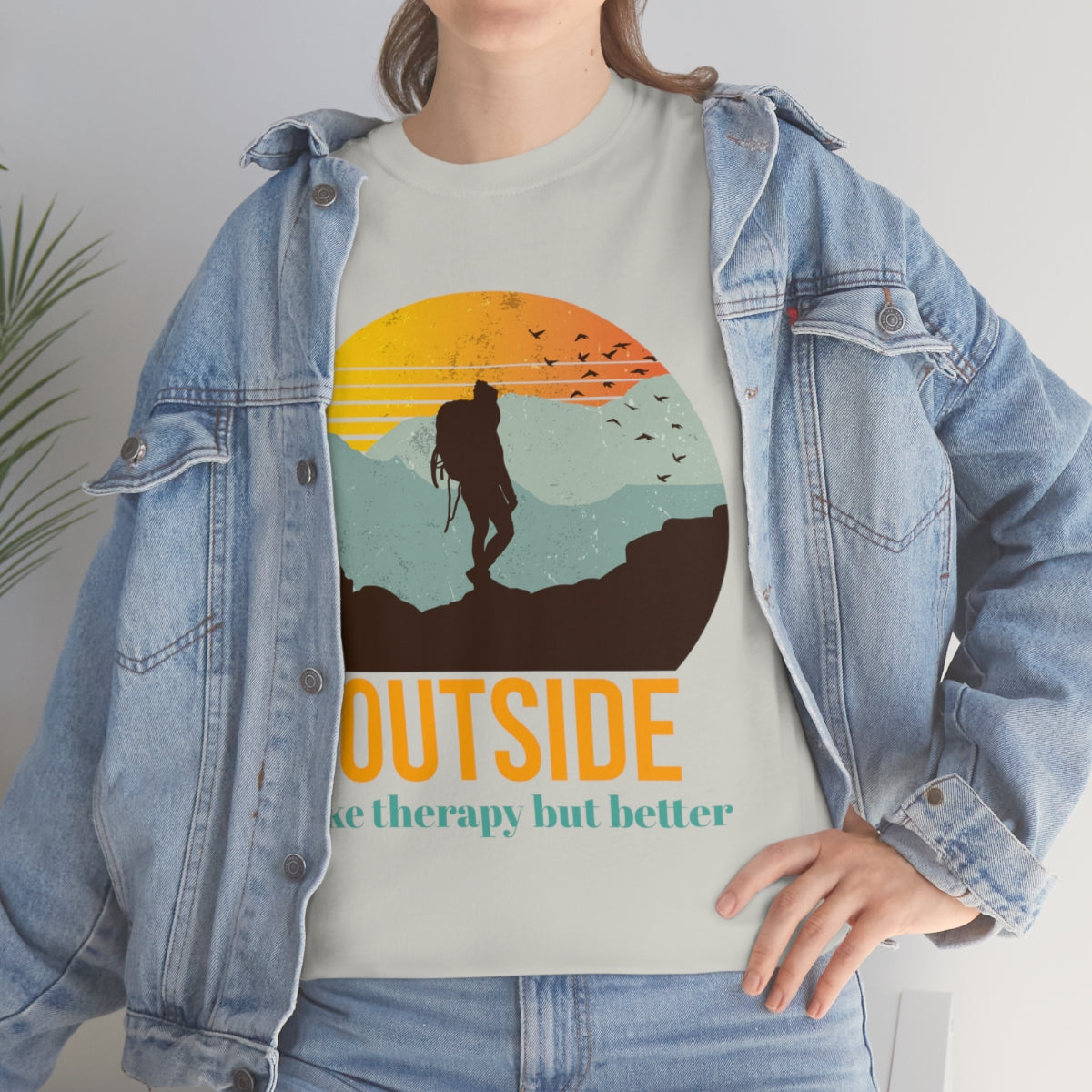 Outside, like therapy but Better Unisex Heavy Cotton Tee