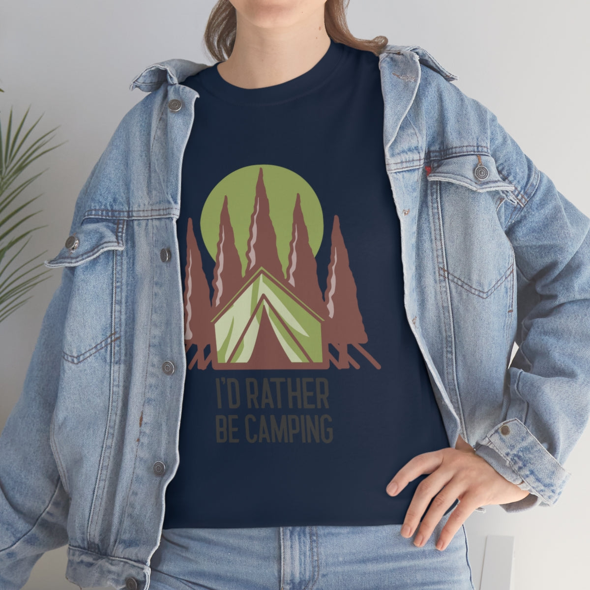 I'd Rather Be Camping Unisex Heavy Cotton Tee