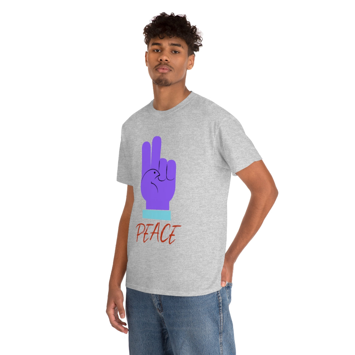 Purple Peace Dove Unisex Heavy Cotton Tee