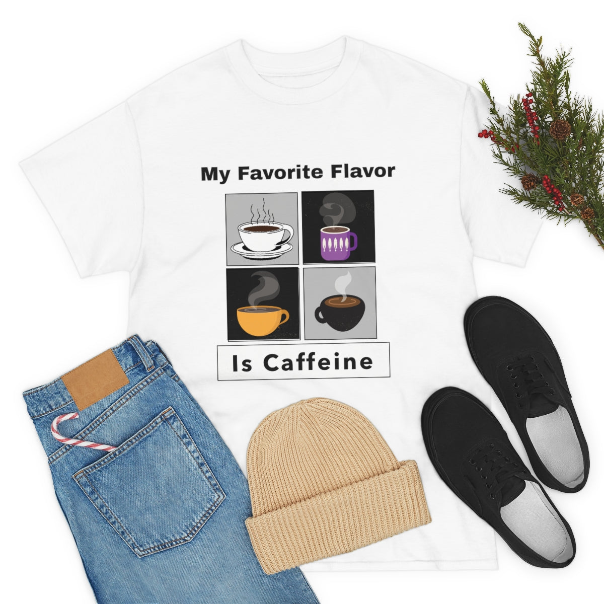 Caffeine Coffee Mugs Unisex Heavy Cotton Tee
