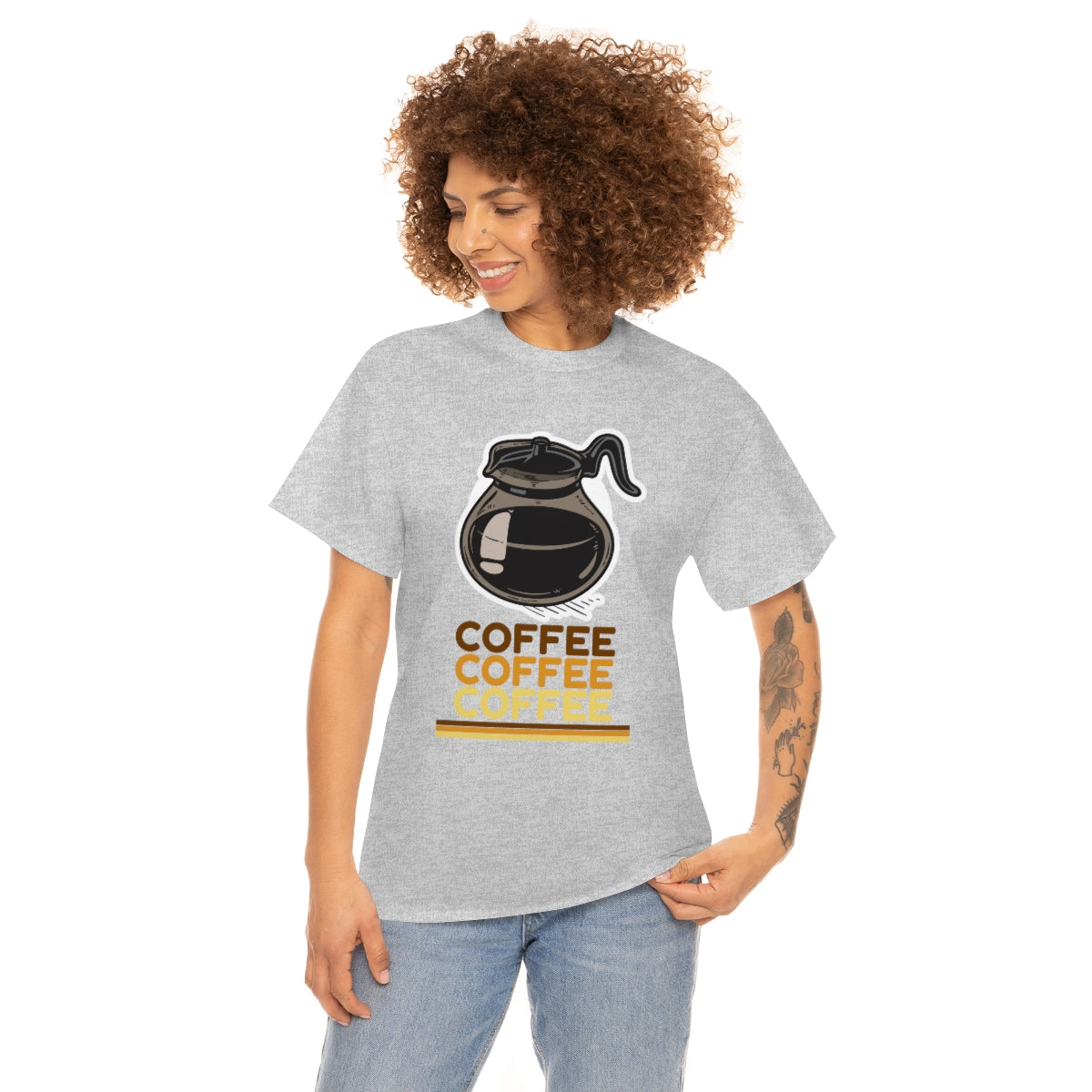 Coffee Coffee Coffee Unisex Heavy Cotton Tee