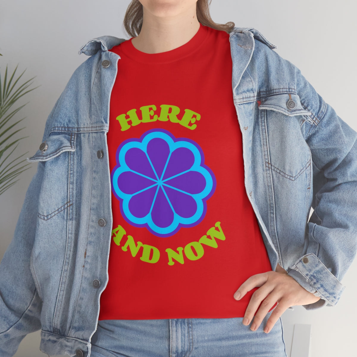 Here And Now Flower Unisex Heavy Cotton Tee