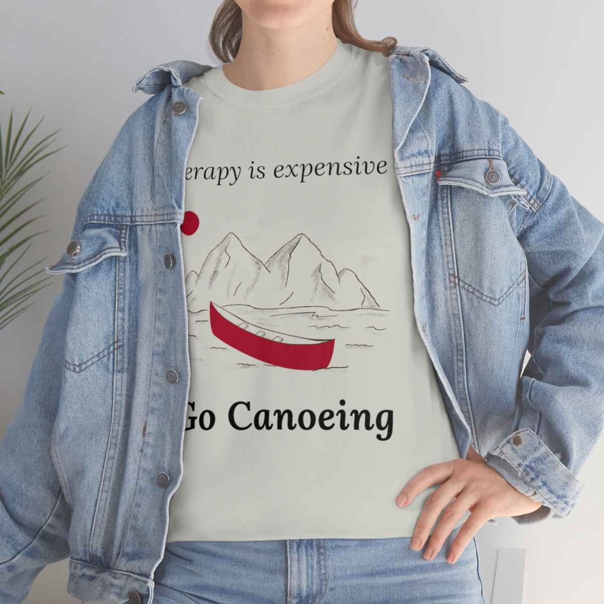 Therapy is Expensive Go Canoeing Unisex Heavy Cotton Tee