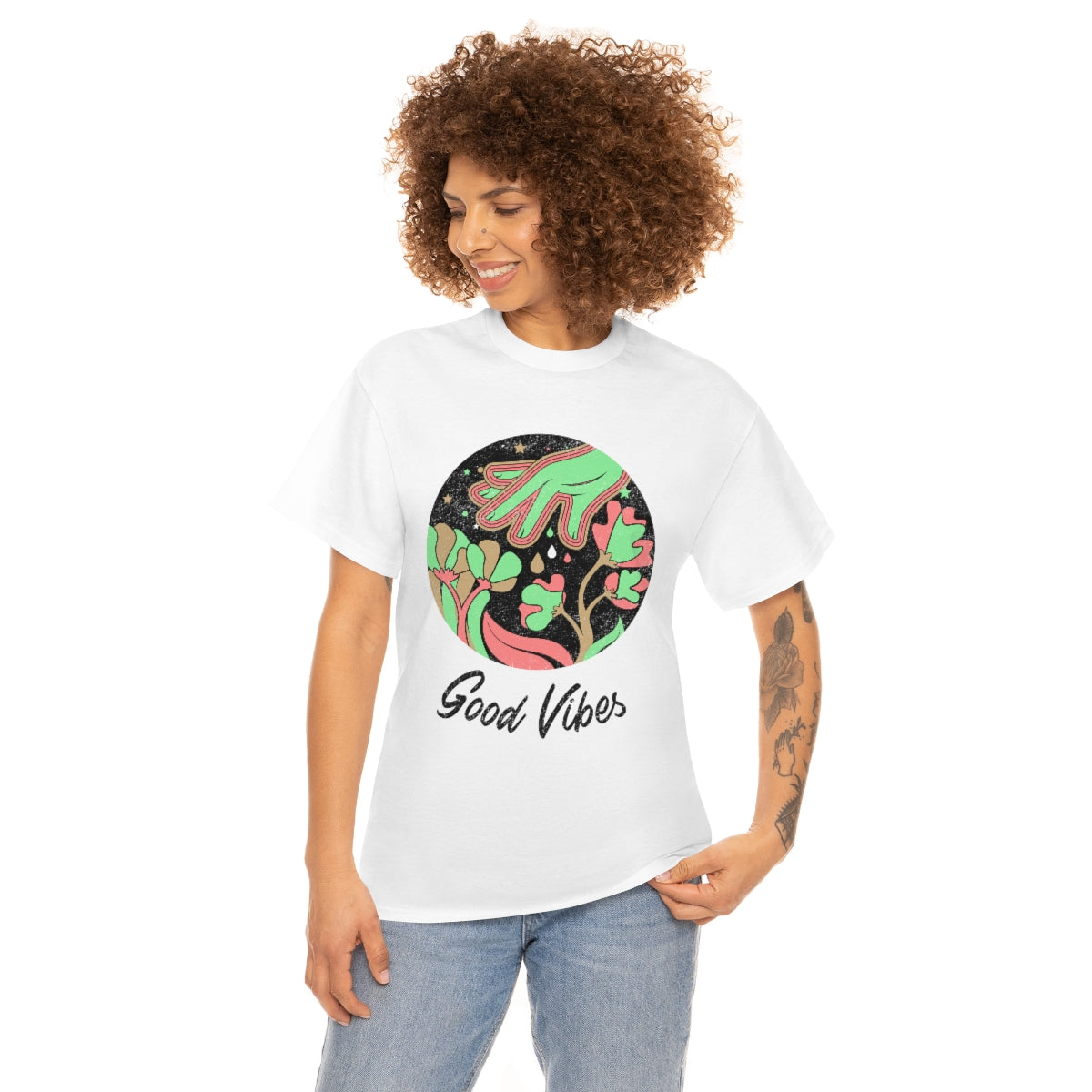 Good Vibes Trippy Unisex Heavy Cotton Tee