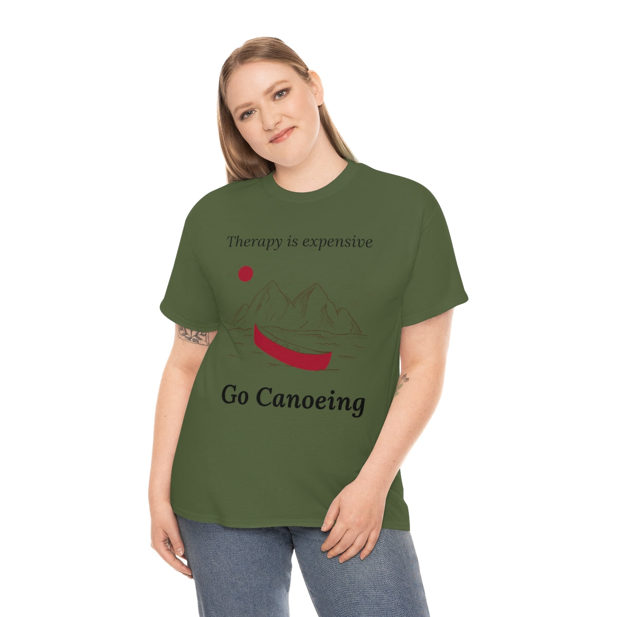 Therapy is Expensive Go Canoeing Unisex Heavy Cotton Tee